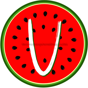 Personalized Watermelon Sign Initial Monogram Decoe-4086-Dh-Custom 18 Wood Round